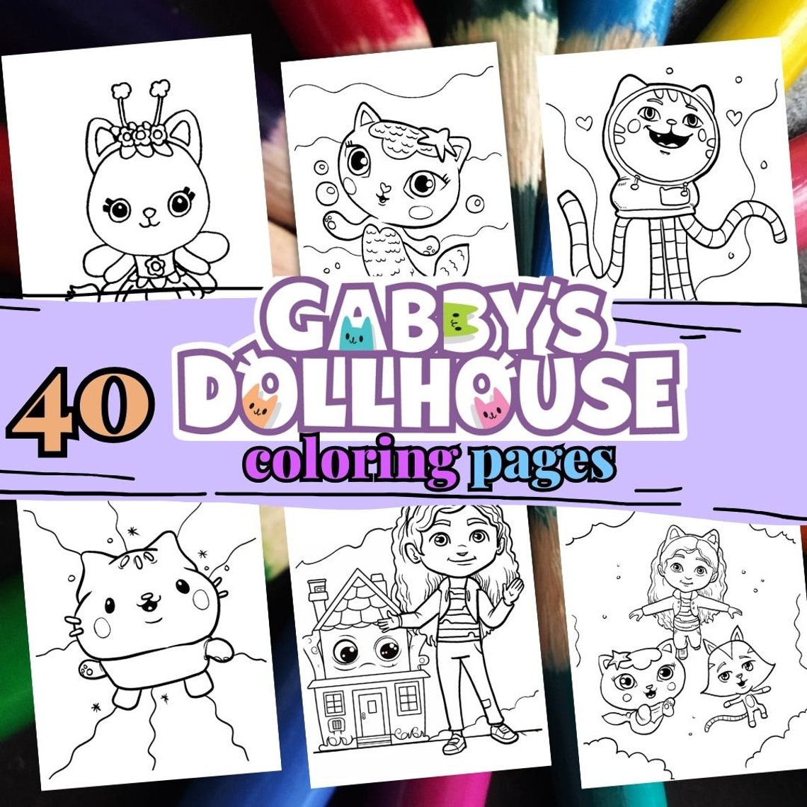 40 GABBY DOLLHOUSE Coloring Pages. Cartoon Coloring Book for Kids ...