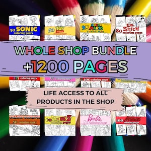1200+ Whole Shop Bundle Coloring Pages, Adults Coloring Book, Grayscale Coloring Books, Digital Download, Printable PDF Coloring Pages