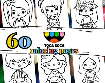 Color Toca Boca Paper Doll with different hairstyles / Coloring page / Toca  Boca papercraft / quiet book pages / Printable Paper Doll