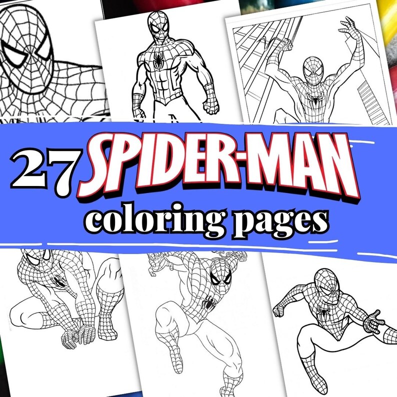 27 SPIDERMAN Coloring Pages A4 Format Coloring Book for Kids - Etsy