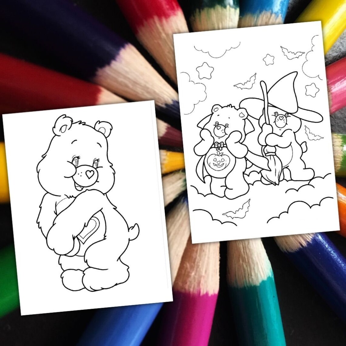 50 CARE BEARS Coloring Pages, A4 Format Coloring Book for Kids, Kid ...