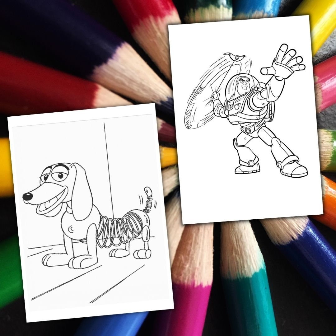 50 Toy Story Coloring Pages, A4 Format Coloring Book for Kids, Kid