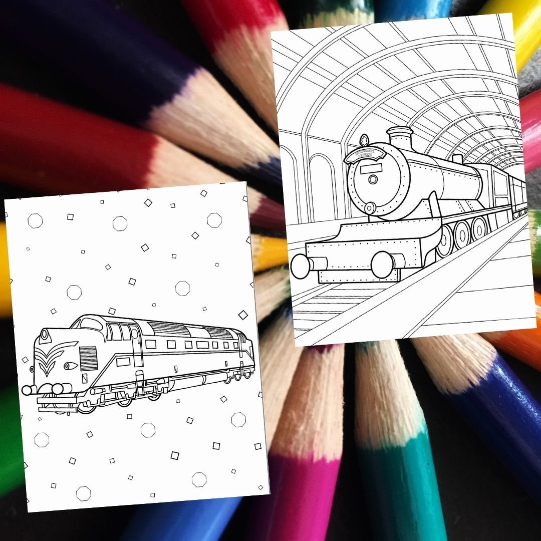 40 TRAIN Coloring Pages. Trains Coloring Pages for Kids. Kid Fun ...