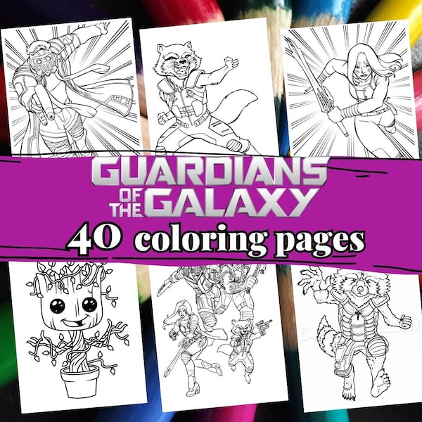 40 GUARDIAN OF THE GALAXY Color Pages. Guardian Of The Galaxy Book photo Kid. Coloring Pages for Adults. Pdf Printable Coloring Pages