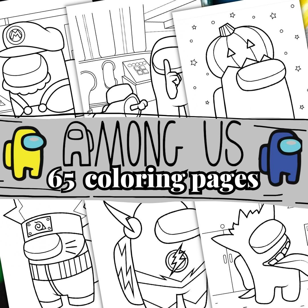 65 AMONG US Color Pages. Among Us Coloring Book Fo Kid. Coloring Pages
