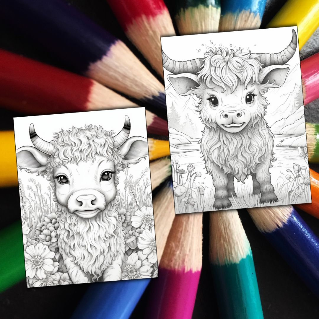 50 CUTE COW Coloring Pages. Cow Coloring Book for Kids. Cow Pictures to ...