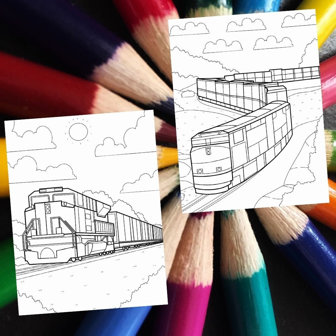 40 TRAIN Coloring Pages. Trains Coloring Pages for Kids. Kid Fun ...
