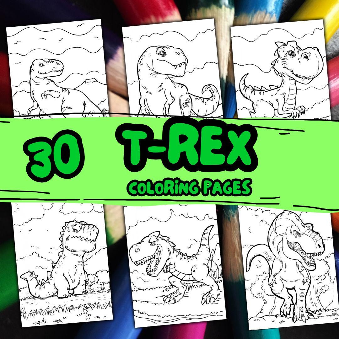 T-rex Coloring Pages Cute Dinosaur Coloring Pages for Kids,birthday ...