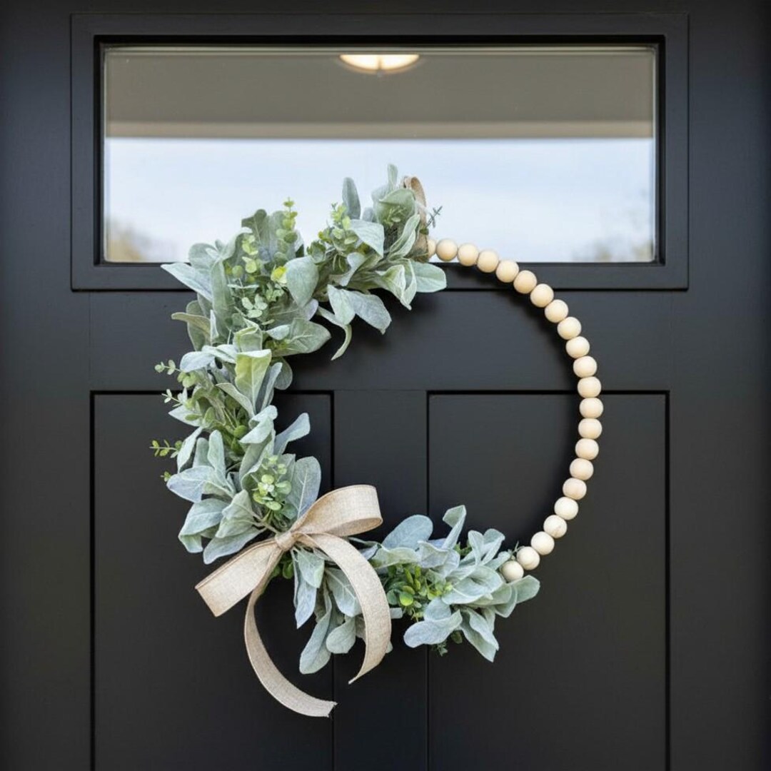 Spring and Everyday Lamb's Ear & Eucalyptus Wreath | Boho Farmhouse ...