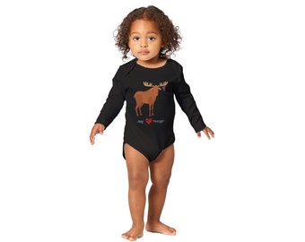 Pagliaccetto con corpo di alce Norvegia Amo la foto della Norvegia scatta a maniche lunghe a maniche lunghe stampate