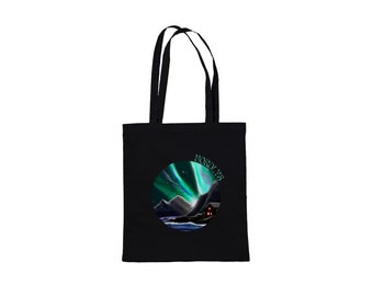 Bolsa de transporte Noruega luz polar bolsa de auroras boreales bolsa de algodón bolsa de algodón bolsa de compras Noruega motivo arte digital Aurora borealis