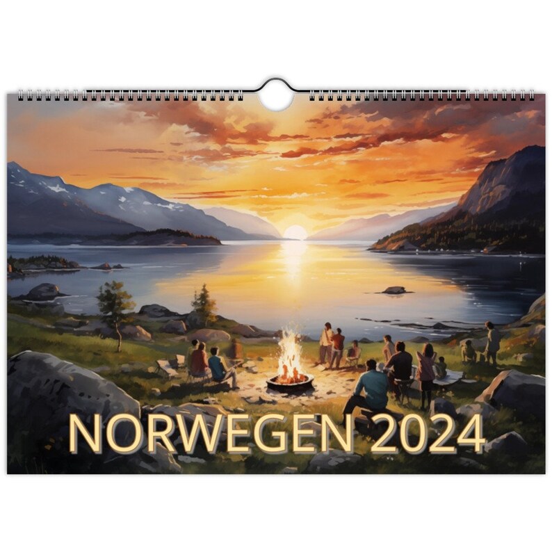 Calendar Watercolors Norway Wall Calendar 2025 A4 Print Northern Lights