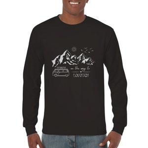 Long Sleeve T Shirt Norway Lofoten Motorhome Camper Camping Camping Holiday Mountains Round Neck Women Men Unisex Graphic Image Font