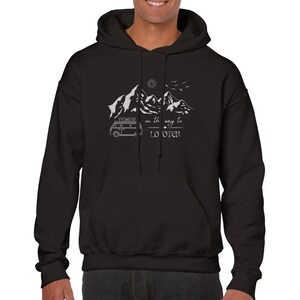 Unisex Hoodie Norway Lofoten Motorhome Camper Camping on the way Image printed digital art Hood Bag Bum Bag Cord Writing