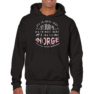 Sudadera con capucha Noruega Noruego diciendo No necesito terapia Norge arte digital impreso Sudadera con capucha unisex bolsillo riñonera fuente de cordón