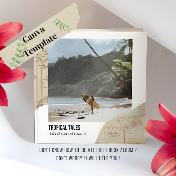 Travel Photo Album Template | Travel Photobook Template | Square Travel Photo Album