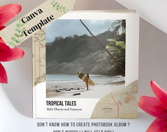 Travel Photo Album Template | Travel Photobook Template | Square Travel Photo Album