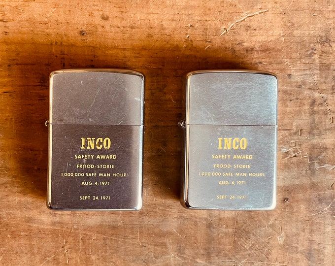 Vintage ZIPPO Chrome Lighters, Engraved, Niagara Falls, Ontario Etsy