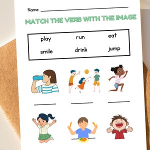 Learn the verbs Toddler Worksheet