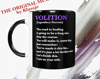 VOLITION mug, Disco Elysium, morning coffee inspiration and motivation