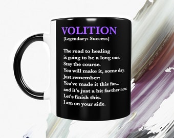 VOLITION mug, Disco Elysium, morning coffee inspiration and motivation