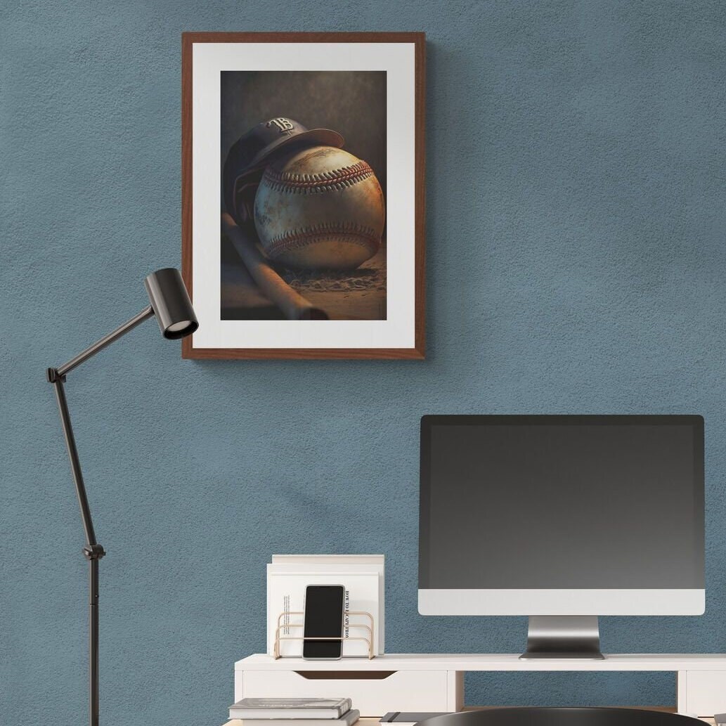 Baseball Poster, Baseball Wall Art, Baseball Print, Old Baseball Ball