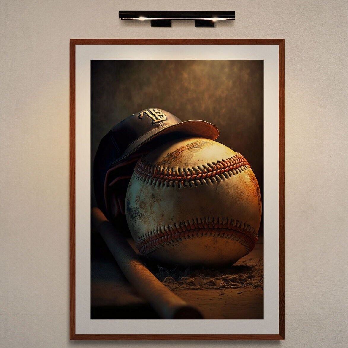 Baseball Poster, Baseball Wall Art, Baseball Print, Old Baseball Ball