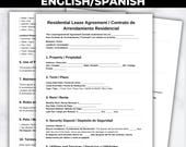 Bilingual Rental Lease Agreement Template, Spanish English (Printable PDF)