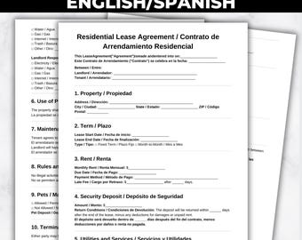 Plantilla de contrato de alquiler bilingüe, español-inglés (PDF imprimible)