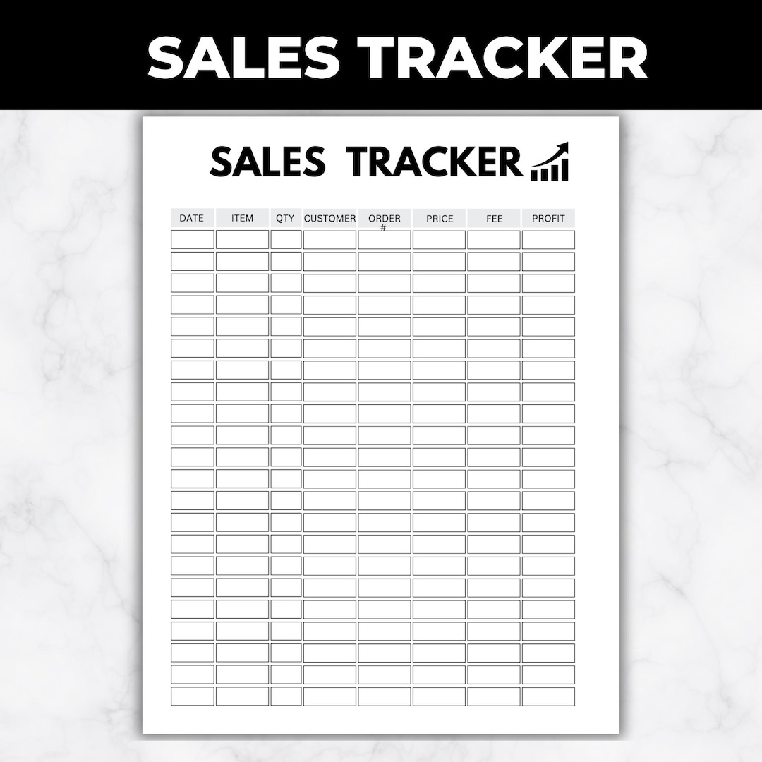 Sales Tracker Text Sales Tracker Printable, Fillable Sales Log, Business Income Tracker ...