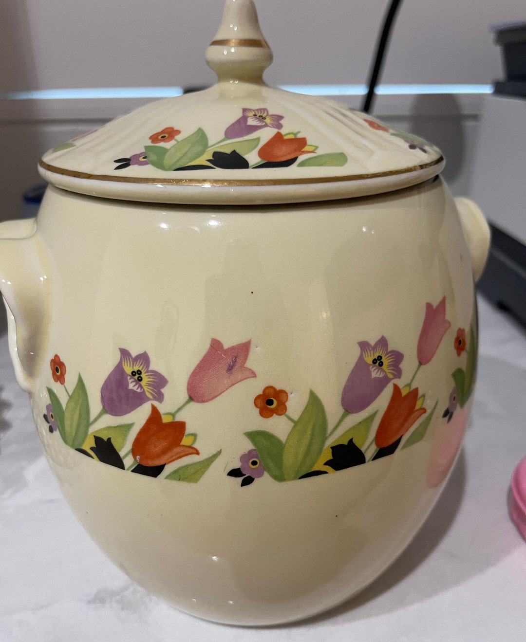 Halls Kitchenware Circa 1935 CROCUS Pretzel Jar With Lid Etsy