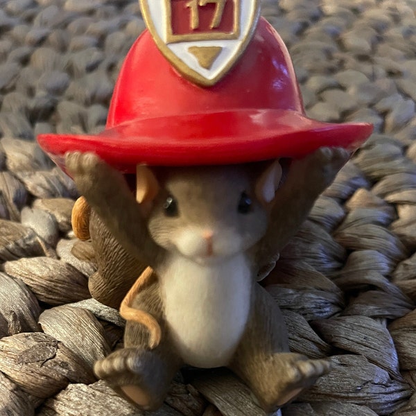 We're Here When You Need Us Charming Tails Firefighter Collectible retired edition