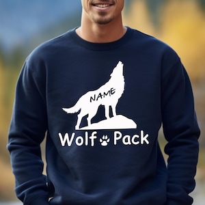 Custom Wolf Pack Sweatshirt, Wolf Pack Family Matching Sweater, Wolf Lover Sweatshirt, Family Wolf Pack Sweater, Animal Lover Gift