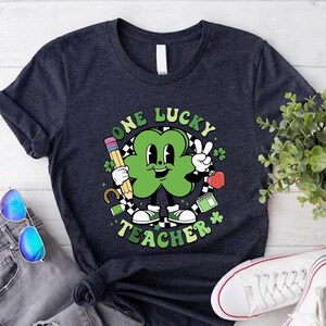 One Lucky Teacher Shirt, St. Patricks Day Teacher Shirt, Lucky Teacher Shirt, St Patricks Day Gift, Shamrock Teacher Shirt, Teacher Gift Tee image 4