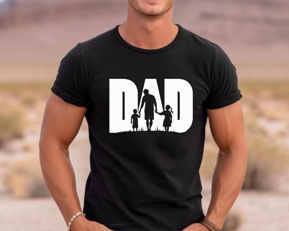 Dad and Kids Silhouette Shirt, Dad and Children Tees, Dad Life Shirt, Cool Dad Shirt, Fathers Day Gift, Dad Birthday Gift, Daddy Gift Shirt