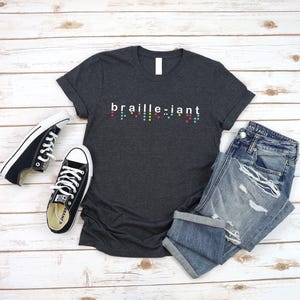 Braille Iant T-Shirt, Playful Design, Visual Braille Shirt, Funny Blind Humor Shirts, Blindness Awareness Month, Visually Impaired Gift Tees