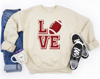 Football Sweatshirt, Love Football Sweatshirt, Super Bowl Sweatshirt, Women's Football Sweater, Sunday Sweatshirt, Football Sweatshirt Gift