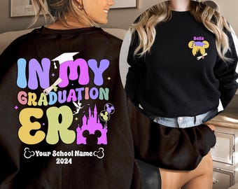 Personalized In my Graduation Era Sweatshirt, Custom Name School Mickey and Friends Graduate Sweater, College Grad Sweater, Gift for Grad