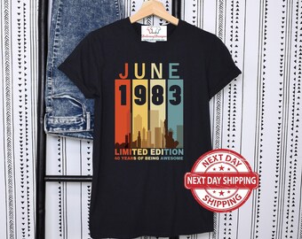 June 1983 Limited Edition 40 Years Of Being Awesome Shirt,40th Birthday Tshirt, Retro 1983 Shirt, Made In 1983 Shirt,40th Birthday Gift For