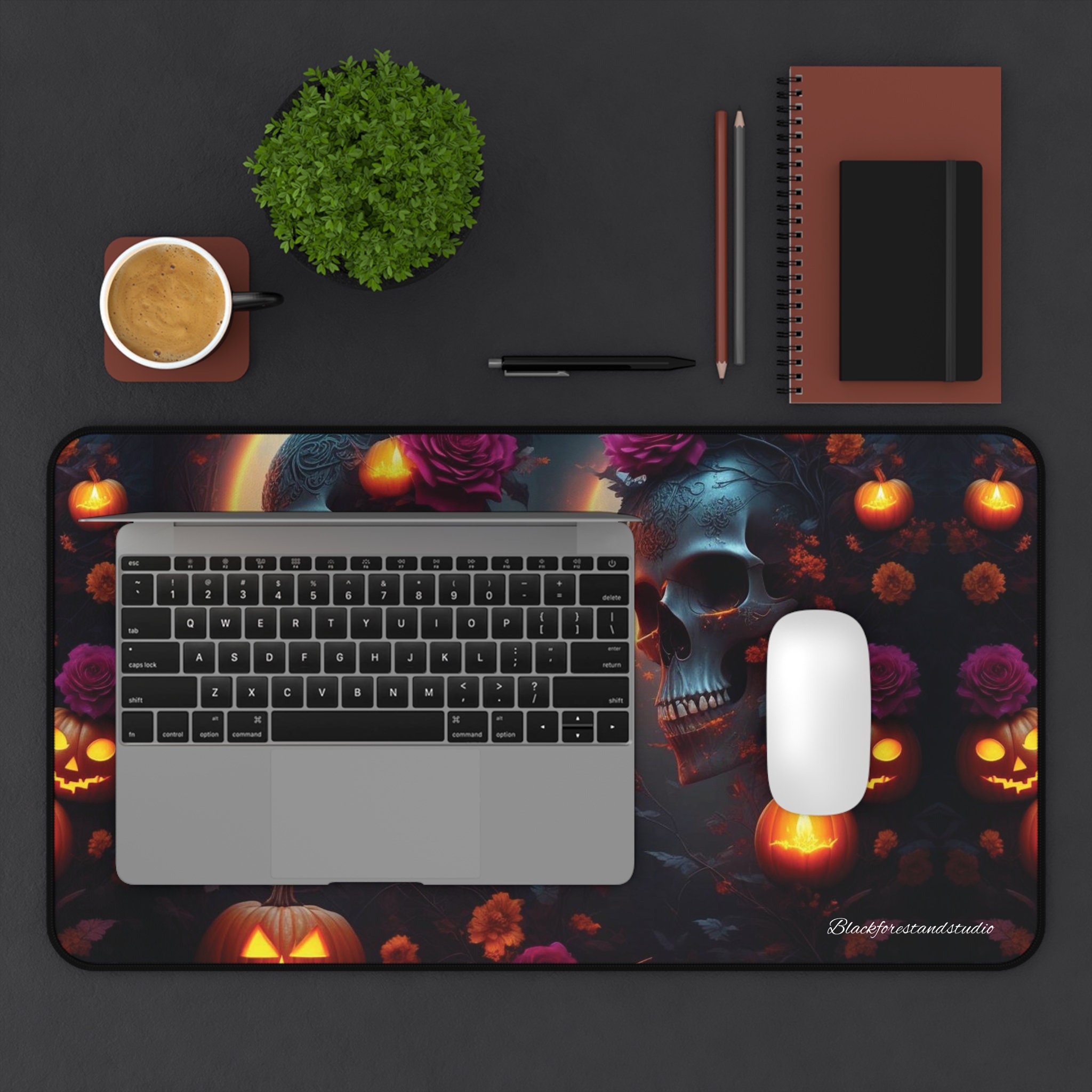 Glowing Ethereal Skulls & Roses Desk Mat Cover Computer Mat - Etsy