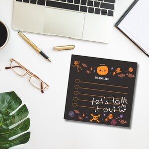 Pumpkin Spectral Sticky Notes Post-it® Note Pads, Gothic Aesthetic Stationery , Cute Memo Pad, Desk Accessory, Pumpkin Art