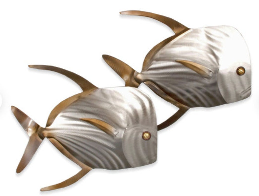 Lookdown Fish Pair Face Right Coastal Metal Wall Decor Etsy
