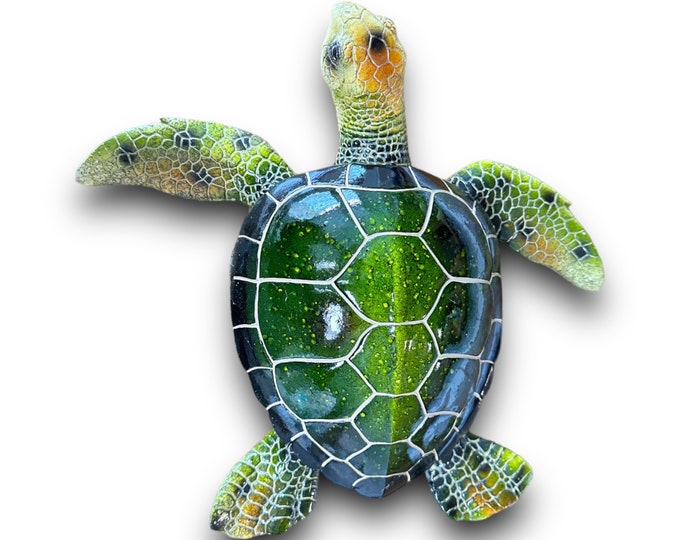 Sea Turtle Large Figurine, Big Sea Turtle Wall Art, Sea Turtle Decor