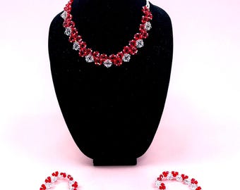 Conjunto de joyas Corazón de Cristal: Collar y pulsera hechos a mano