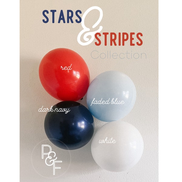 DIY Balloon Garland | Stars & Stripes Collection | 4th of July Balloons | Red White and Blue