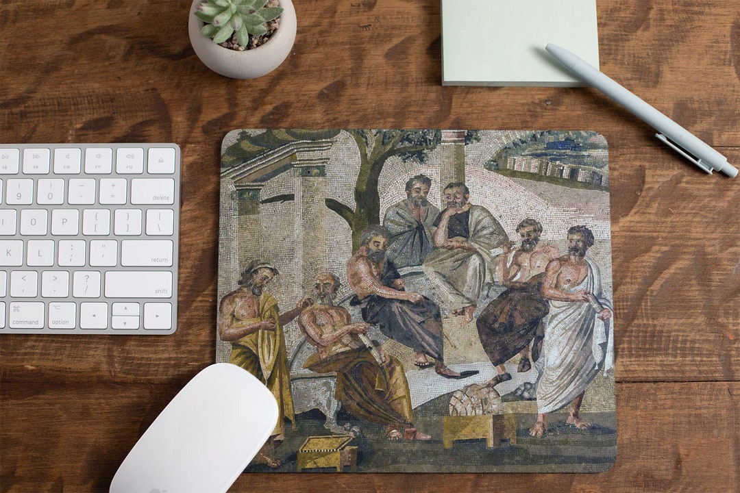 Mousepad, Plato's Academy Ancient Greek Mosaic, Ergonomic Mousepad ...