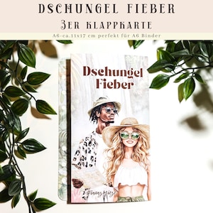 Dschungel Fieber - Sparchallenge 3er Klappkarte zum abheften - Würfeln, Rubbeln, Lose ziehen, abstreichen  | Umschlagmethode
