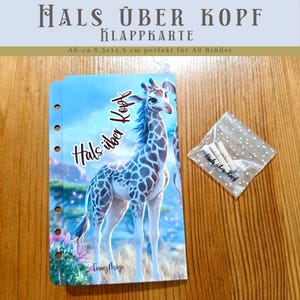 Hals über Kopf - Giraffen Klappkarte - Würfeln, Rubbeln, Lose ziehen | Sparen mit der Umschlagmethode