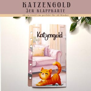 Katzengold Sparchallenge 3er Klappkarte zum abheften - Würfeln, Rubbeln & Lose ziehen, Schiffe versenken | Sparen mit der Umschlagmethode