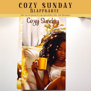 Cozy Sunday Klappkarte - Würfel Bingo und Rubbeln | Lass Deinen Sparwunsch Wirklichkeit werden | Sparen mit der Umschlagmethode